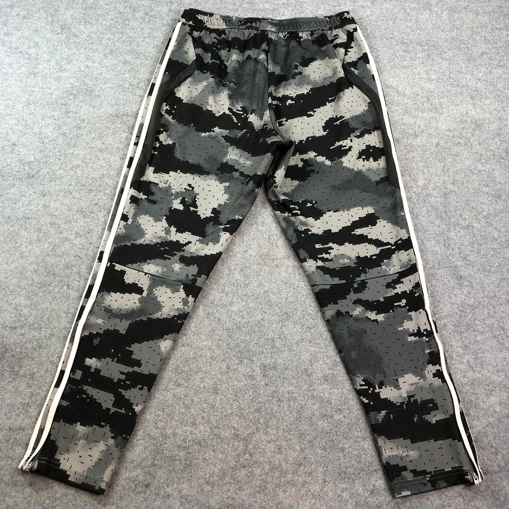 Adidas ClimaCool Mens Pants L Gray Camouflage Digital Athletic Zip Ankles Track - Picture 2 of 14